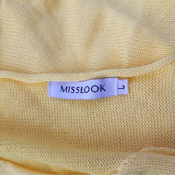 Misslook Yellow Long Sleeve Yellow Knit Sweater‎ Women's Size L - Picture 5 of 5